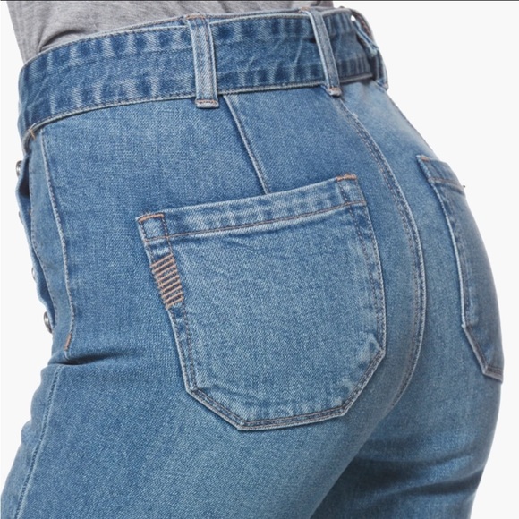 PAIGE Sarah Slim High Rise Blue Women's Jeans - Picture 4 of 9